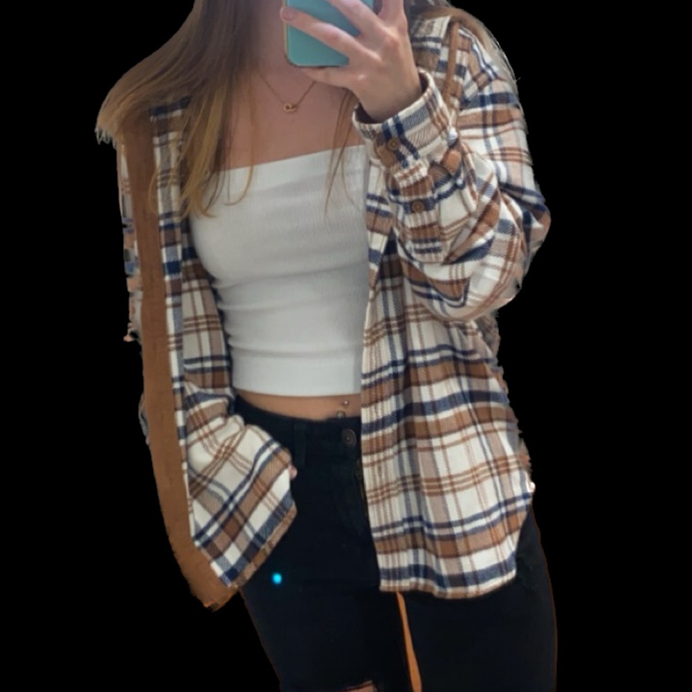 Hooded brown flannel